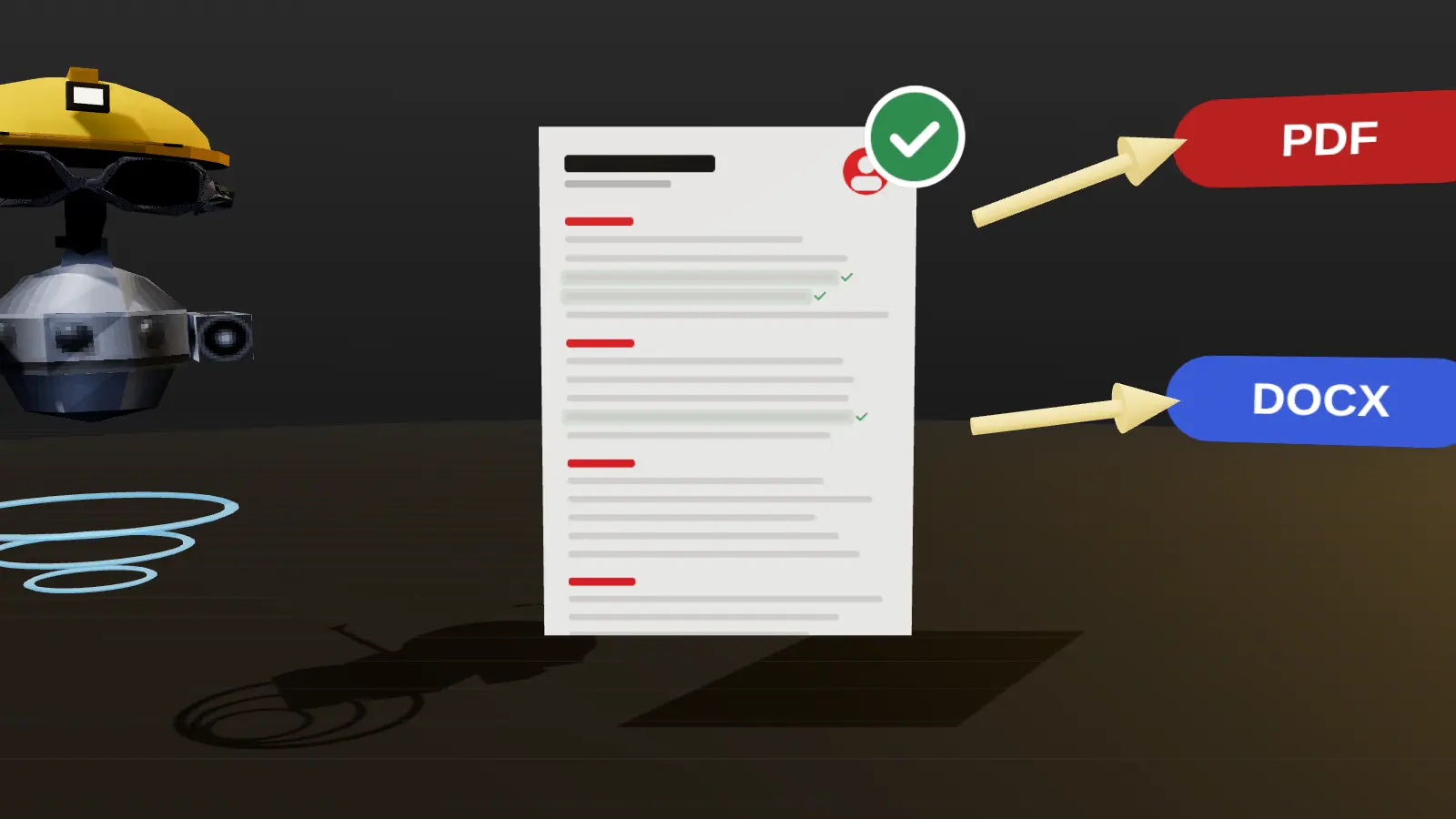 A document being exported