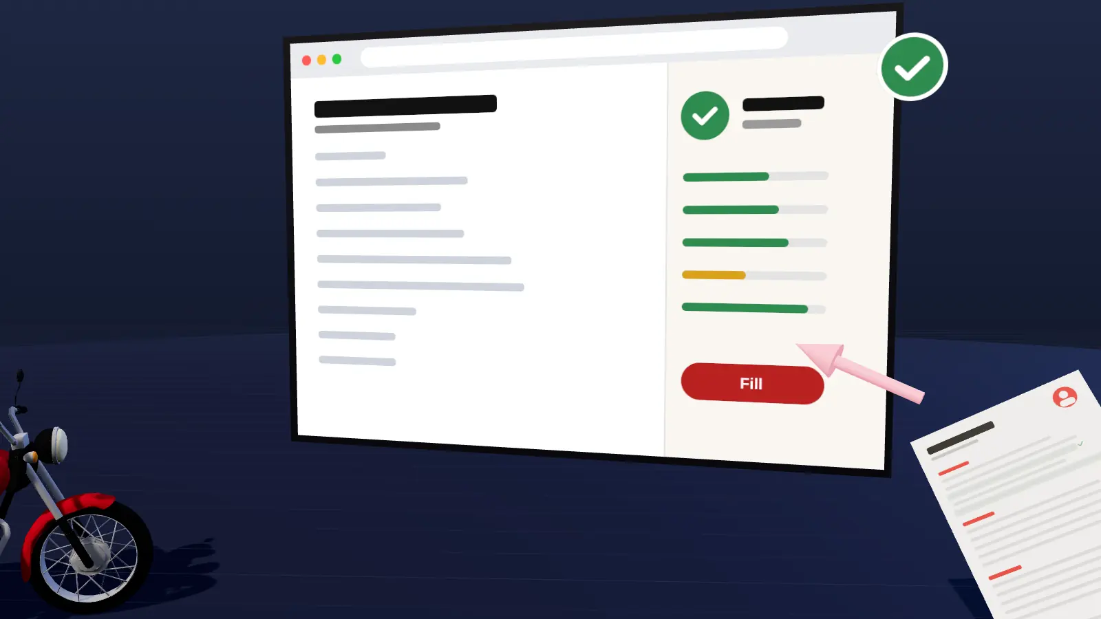 A robot helper filling a form while a person confirms