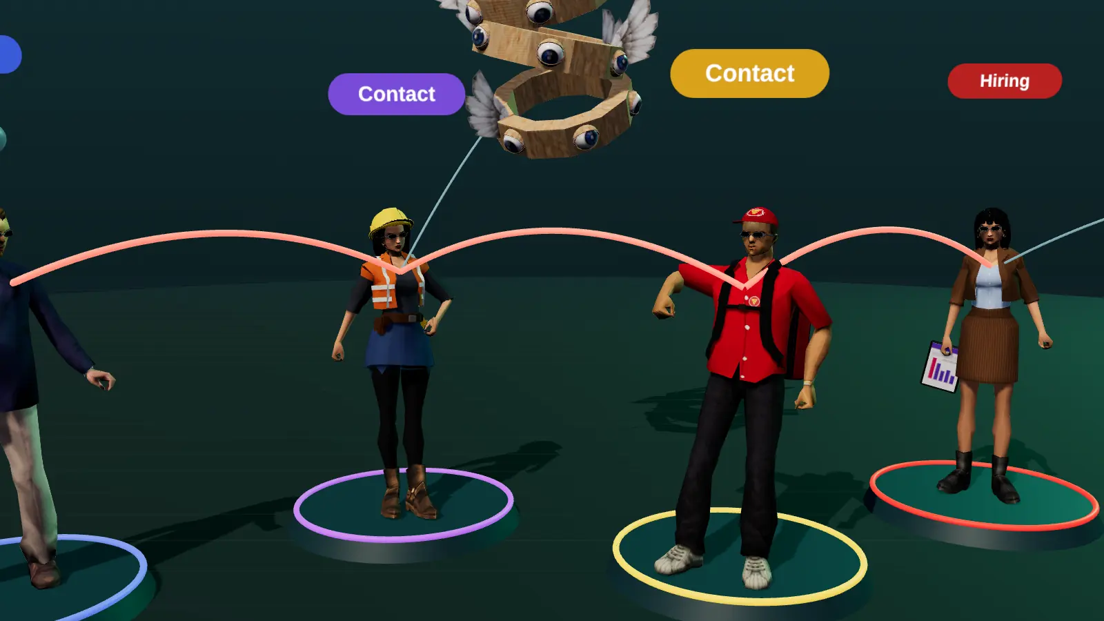 A network of contacts connected to a deal